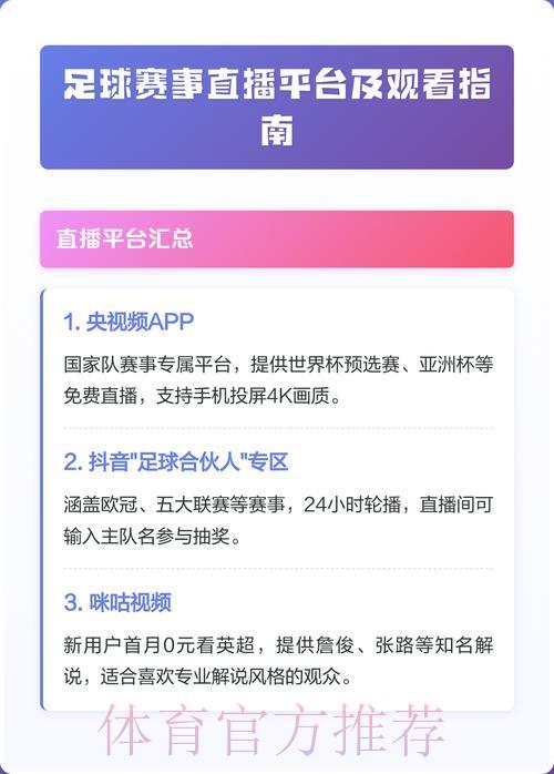 2026世界杯全程直播平台盘点：最全观看指南与平台推荐